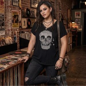 Torrid | Boho Floral Skull High-Low Tunic Size 0/12 💀🌸